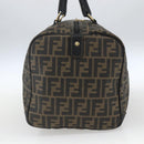 FENDI Zucca Canvas Boston Bag Brown Black Auth 157227-3