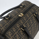 FENDI Zucca Canvas Boston Bag Brown Black Auth 157227-6