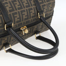 FENDI Zucca Canvas Boston Bag Brown Black Auth 157227-7