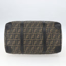FENDI Zucca Canvas Boston Bag Brown Black Auth 157227-5