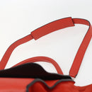CELINE Trapeze Hand Bag Leather 2way Red Silver Auth 157228-10