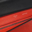 CELINE Trapeze Hand Bag Leather 2way Red Silver Auth 157228-16
