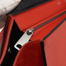 CELINE Trapeze Hand Bag Leather 2way Red Silver Auth 157228-17