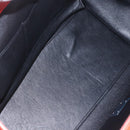 CELINE Trapeze Hand Bag Leather 2way Red Silver Auth 157228-19