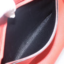 CELINE Trapeze Hand Bag Leather 2way Red Silver Auth 157228-23