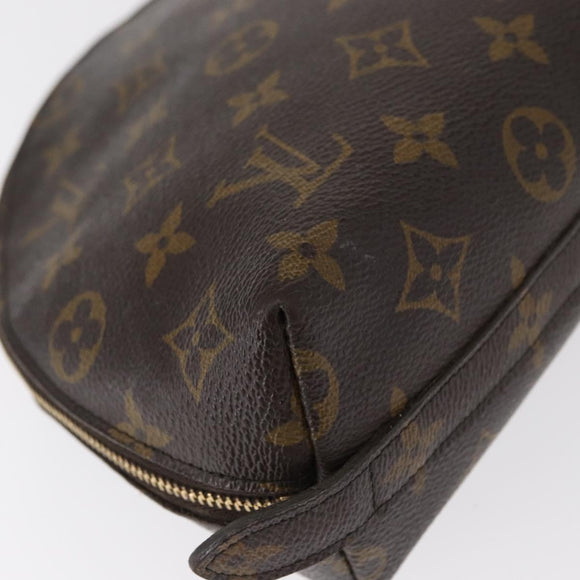 LOUIS VUITTON Monogram Trousse Demi Ronde Cosmetic Pouch M47520 LV Auth 157229