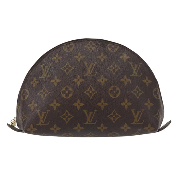 LOUIS VUITTON Monogram Trousse Demi Ronde Cosmetic Pouch M47520 LV Auth 157229