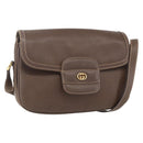 GUCCI Shoulder Bag Leather Brown Gold 001 116 0912 Auth 157232-1