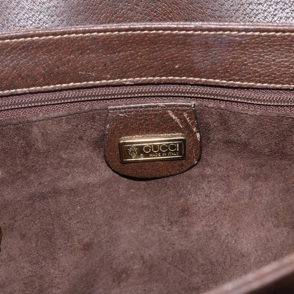 GUCCI Shoulder Bag Leather Brown Gold 001 116 0912 Auth 157232