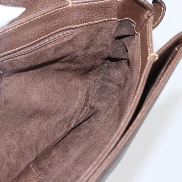 GUCCI Shoulder Bag Leather Brown Gold 001 116 0912 Auth 157232