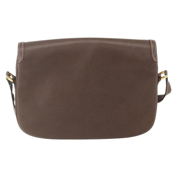 GUCCI Shoulder Bag Leather Brown Gold 001 116 0912 Auth 157232