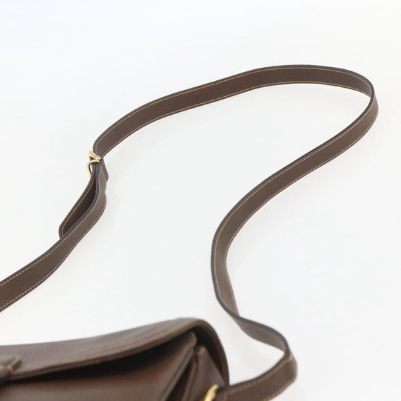 GUCCI Shoulder Bag Leather Brown Gold 001 116 0912 Auth 157232