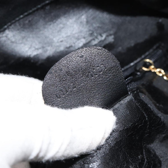 GUCCI Bamboo Shoulder Bag Leather 2way Black Gold 001 2123 1633 Auth 157233