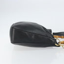 GUCCI Bamboo Shoulder Bag Leather 2way Black Gold 001 2123 1633 Auth 157233-4