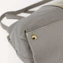 Salvatore Ferragamo Vala Tote Bag Leather Gray Gold Auth 157235-13