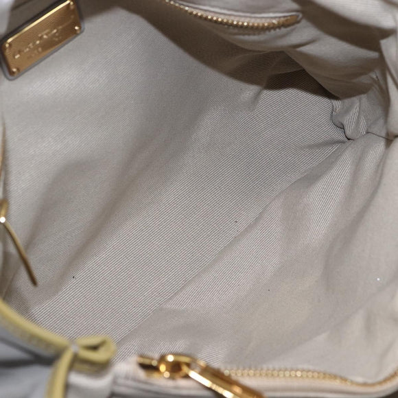 Salvatore Ferragamo Vala Tote Bag Leather Gray Gold Auth 157235