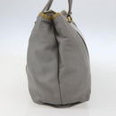 Salvatore Ferragamo Vala Tote Bag Leather Gray Gold Auth 157235-5