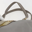 Salvatore Ferragamo Vala Tote Bag Leather Gray Gold Auth 157235-8