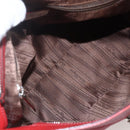 Salvatore Ferragamo Gancini Hand Bag Leather 2way Red Silver Auth 157236-11