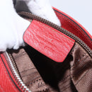 Salvatore Ferragamo Gancini Hand Bag Leather 2way Red Silver Auth 157236-12