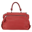 Salvatore Ferragamo Gancini Hand Bag Leather 2way Red Silver Auth 157236-2