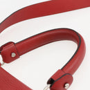 Salvatore Ferragamo Gancini Hand Bag Leather 2way Red Silver Auth 157236-8