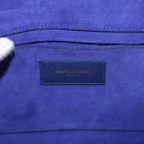 SAINT LAURENT Y line Clutch Bag Leather Blue Gold Auth 157238V-17