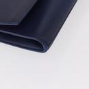 SAINT LAURENT Y line Clutch Bag Leather Blue Gold Auth 157238V-7