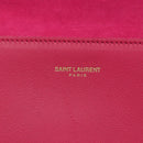 SAINT LAURENT Y line Clutch Bag Leather Pink Gold Auth 157239V-12