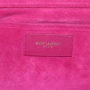 SAINT LAURENT Y line Clutch Bag Leather Pink Gold Auth 157239V-13