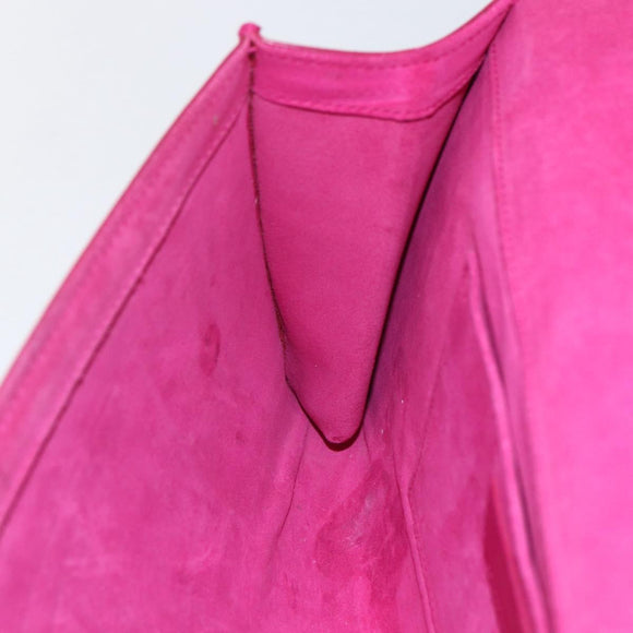 SAINT LAURENT Y line Clutch Bag Leather Pink Gold Auth 157239V