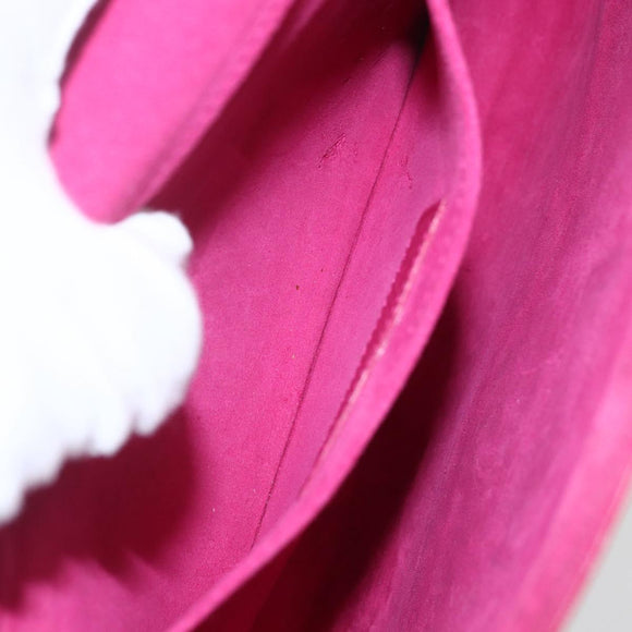 SAINT LAURENT Y line Clutch Bag Leather Pink Gold Auth 157239V