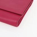 SAINT LAURENT Y line Clutch Bag Leather Pink Gold Auth 157239V-8