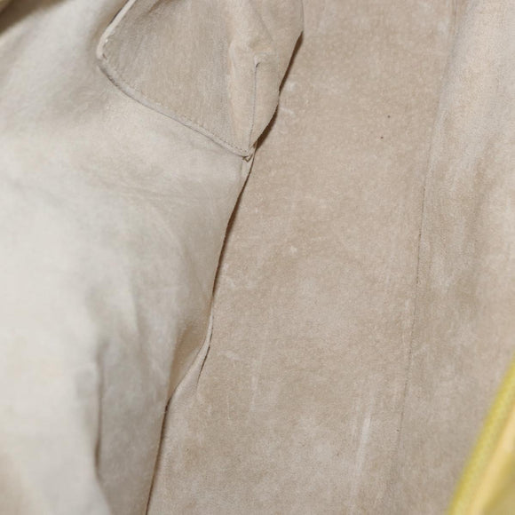 BOTTEGA VENETA INTRECCIATO Hand Bag Leather Yellow Silver Auth 157240