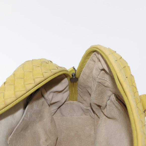 BOTTEGA VENETA INTRECCIATO Hand Bag Leather Yellow Silver Auth 157240