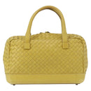 BOTTEGA VENETA INTRECCIATO Hand Bag Leather Yellow Silver Auth 157240-13
