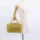 BOTTEGA VENETA INTRECCIATO Hand Bag Leather Yellow Silver Auth 157240-23