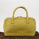 BOTTEGA VENETA INTRECCIATO Hand Bag Leather Yellow Silver Auth 157240-12