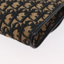 Christian Dior Trotter Canvas Chain Shoulder Bag Navy Gold Auth 157241-13