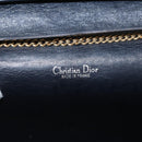 Christian Dior Trotter Canvas Chain Shoulder Bag Navy Gold Auth 157241-16