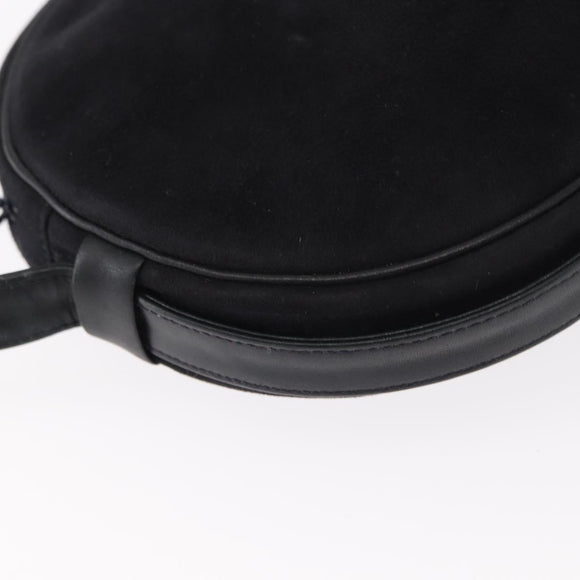 Christian Dior Shoulder Bag Suede Black Gold Auth 157242