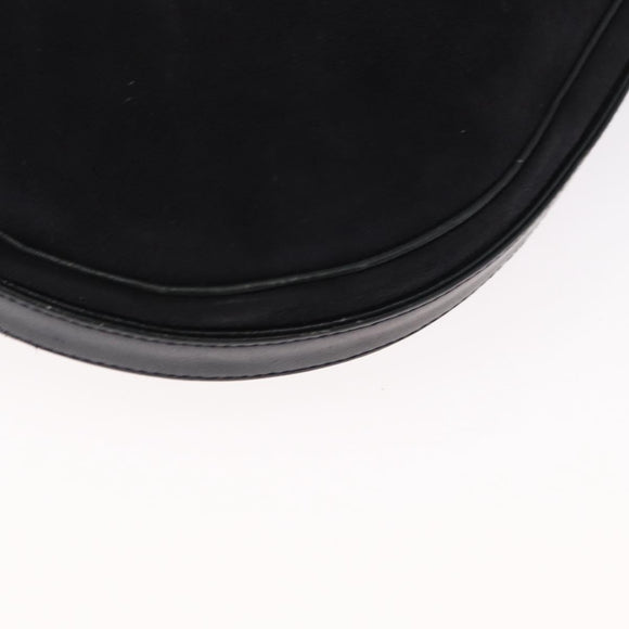 Christian Dior Shoulder Bag Suede Black Gold Auth 157242