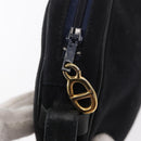Christian Dior Shoulder Bag Suede Black Gold Auth 157242-16
