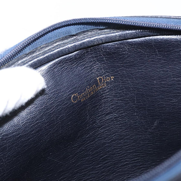 Christian Dior Shoulder Bag Suede Black Gold Auth 157242