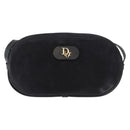 Christian Dior Shoulder Bag Suede Black Gold Auth 157242-2