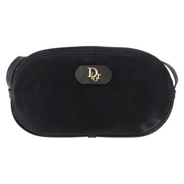 Christian Dior Shoulder Bag Suede Black Gold Auth 157242 - 0