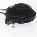 Christian Dior Shoulder Bag Suede Black Gold Auth 157242-4