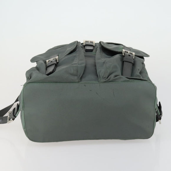 PRADA Backpack Nylon Green Silver Auth 157248