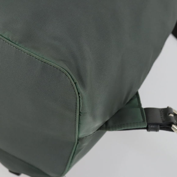 PRADA Backpack Nylon Green Silver Auth 157248