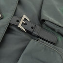 PRADA Backpack Nylon Green Silver Auth 157248-21